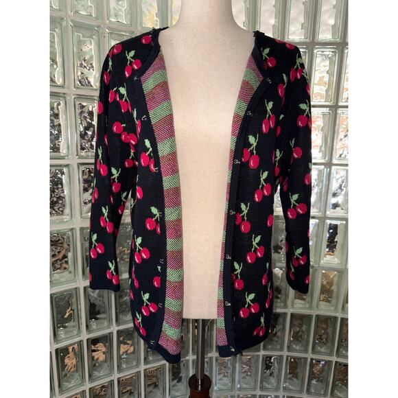 Cervelle vintage cherry cardigan - size Large - Picture 5 of 11